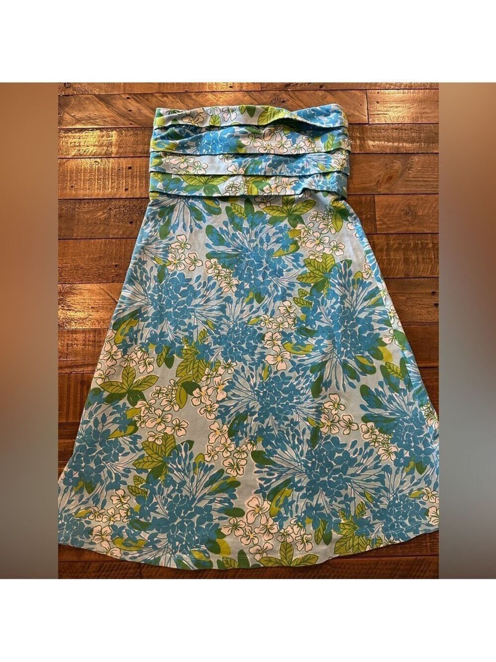 Lilly Pulitzer Petula Floral Strapless Mini Dress in Blue and Green Size XS